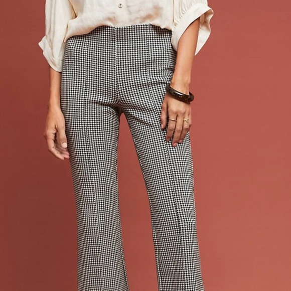 Anthropologie Cartonnier Cropped Houndstooth Pants M - Picture 4 of 6